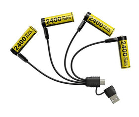 Nitecore NH2400 AA laddbara Li-ion-batterier 1,5 V 2400 mAh – 4-pack