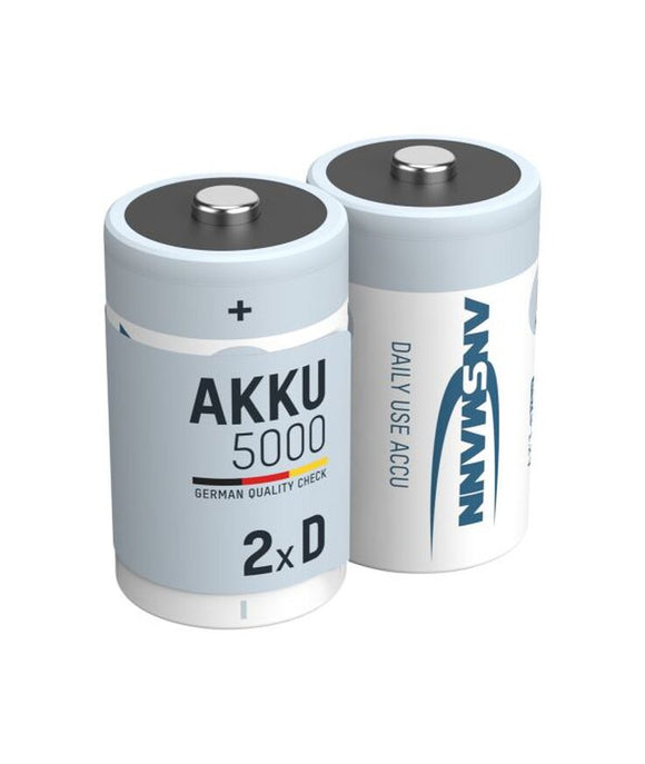 Ansmann maxE D laddbara batterier 1,2 V 5000 mAh – 2-pack