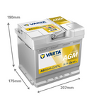 50 Ah Startbatteri Varta Dynamic AGM A9