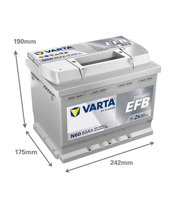 60 Ah Startbatteri Varta Dynamic EFB N60