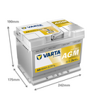 60 Ah Startbatteri Varta Dynamic AGM A8