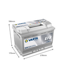 70 Ah Startbatteri Varta Dynamic EFB N70