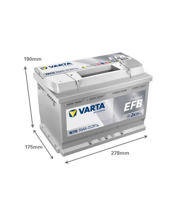 70 Ah Startbatteri Varta Dynamic EFB N70