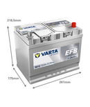 72 Ah Startbatteri Varta Dynamic EFB N72