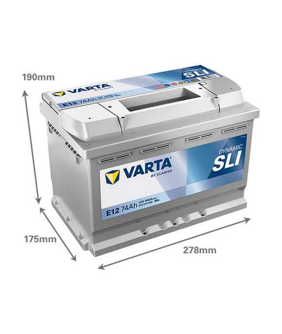 74 Ah Startbatteri Varta Dynamic SLI E12