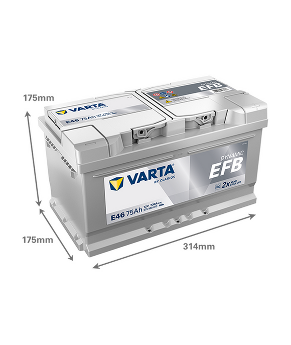75 Ah Startbatteri Varta Dynamic EFB E46