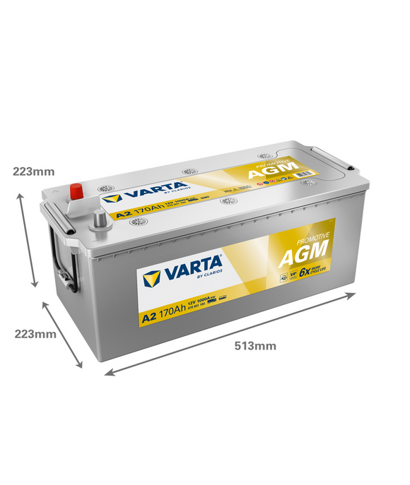 170 Ah, 12V Start / förbrukning Varta Promotive AGM A2