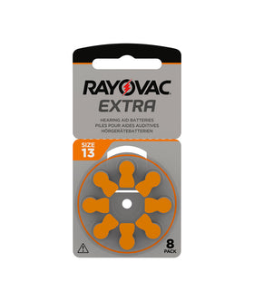Rayovac Extra 13 orange hörapparatsbatterier – 8-pack