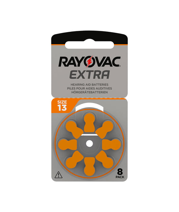 Rayovac Extra 13 orange hörapparatsbatterier – 8-pack