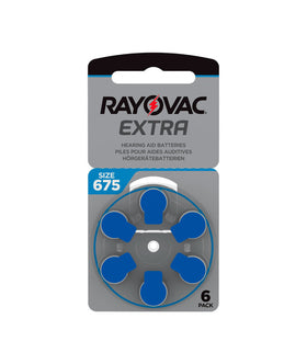 Rayovac Extra 675 blå hörapparatsbatterier – 6-pack