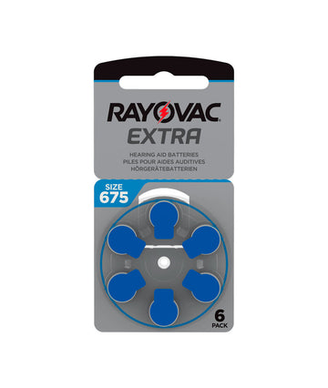 Rayovac Extra 675 blå hörapparatsbatterier – 6-pack