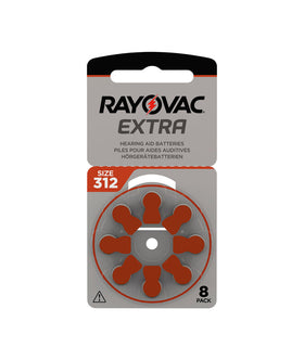 Rayovac Extra 312 brun hörapparatsbatterier – 8-pack