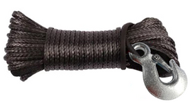 Bronco vinschlina syntetisk med krok 6,0 mm x 20 m svart brottgräns 5000 kg