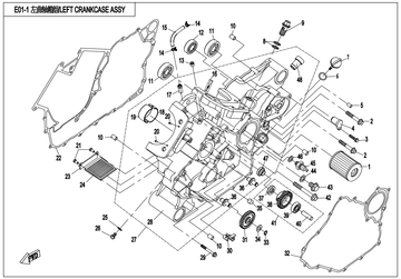 LH CRANKCASE GROUP B/FOR BLUE BEARING SLEEVE