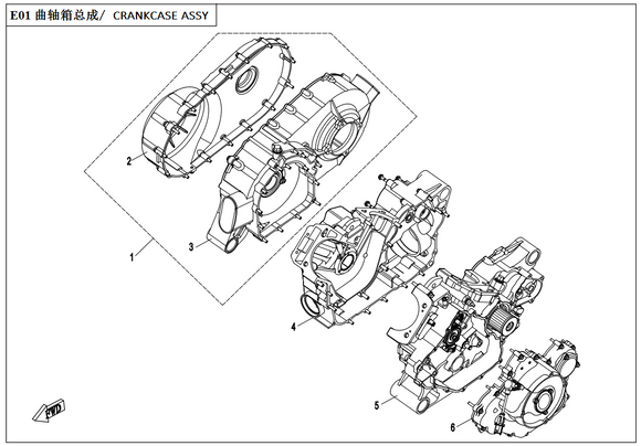 LH CRANKCASE COVER SUB ASSY.