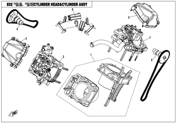 REAR CYLINDER HEAD SUB ASSY REPL BY 0800-026000-20000