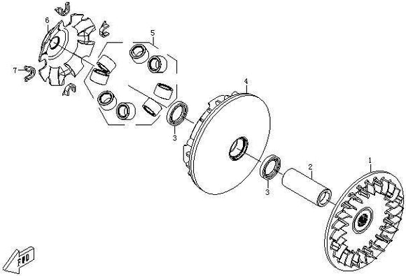PRIMARY LOOSE PULLEY ASSY MC