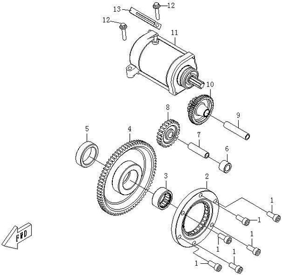 AXLE, DUAL GEAR