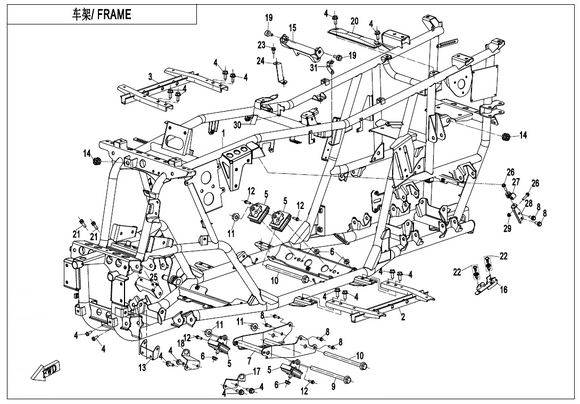 FRAME ASSY REPL BY 9GQ0-031000-C0000