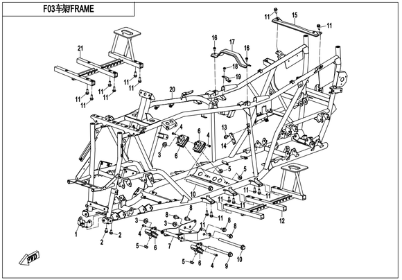 FRONT BRACKET, ENGINE REPL BY 9CR6-001100-20000