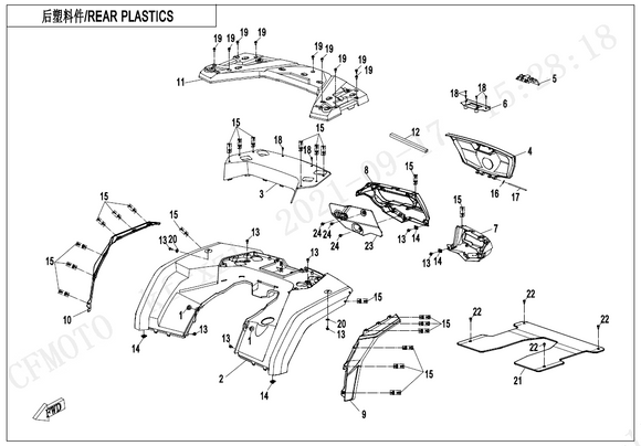 RH REAR FENDER (EX)
