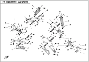 LH FRONT UPPER SWING ARM - 0