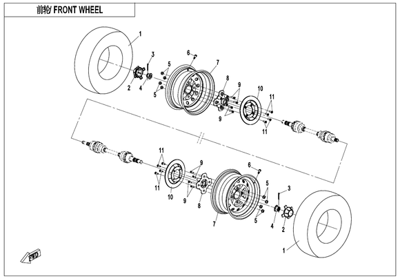 FRONT TIRE, ATV 25x8-12, CST ABUZZ