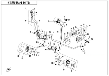 LH FRONT BRAKE FLUID HOSE - INTERCHANGEABLE WITH 9GQA-080110-00001