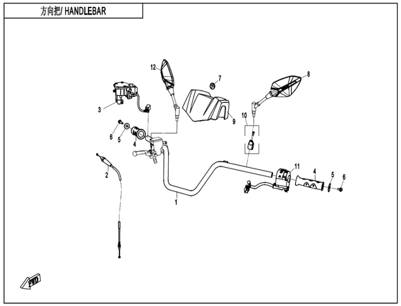 HANDLEBAR SWITCH ASSY, RH REPL BY 9GQS-160700-00002