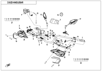 LH HANDLEBAR SWITCH ASSY - REPL BY 9AWV-160310-2C00-10 WITH TURN LIGHT SWITCH