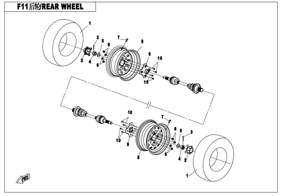 REAR TIRE (ATV) 26x11-12, CST, NEW PATTERN, OFF-ROAD
