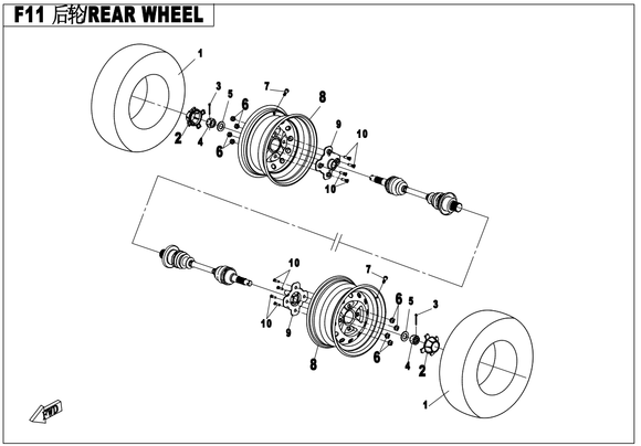 REAR RIM - Cant be offered. Utgått enligt leverantör 12 IN, NEW ALUM. RIM, SUPPLIERS:REN PING XIN FA