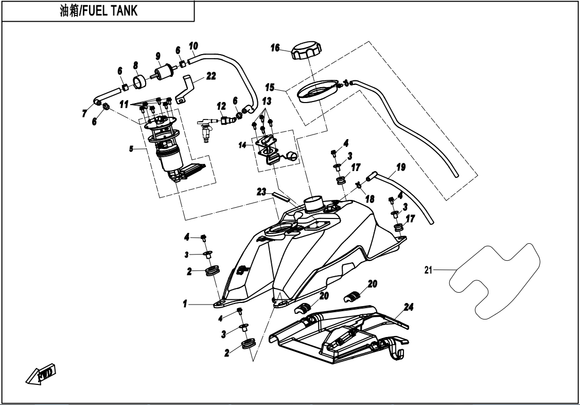 REAR CUSHION SLEEVE, FUEL TANK