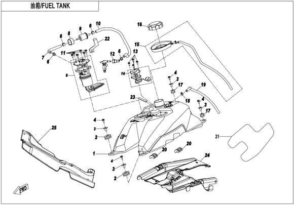 REAR CUSHION SLEEVE, FUEL TANK