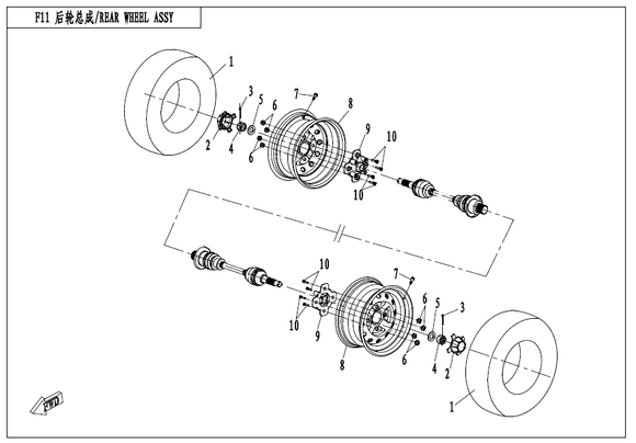 MOUNTING BRACKET, REAR WHEEL EXTENDED SPLINE