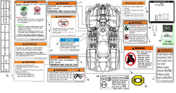 INSTRUCTION DECAL, REAR RACK LOAD
