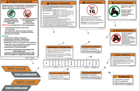 INSTRUCTION LABEL, REAR RACK LOAD