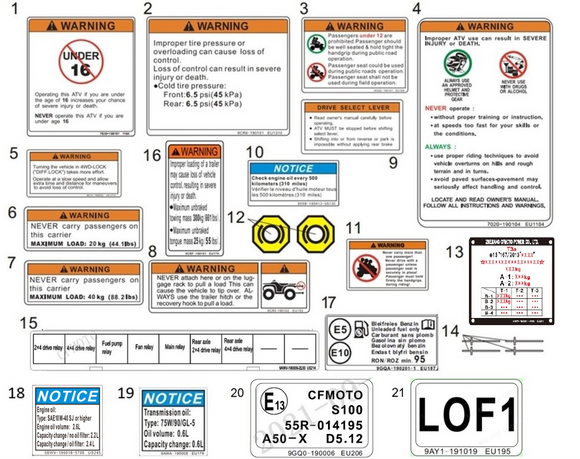 INSTRUCTION DECAL, REAR RACK LOAD