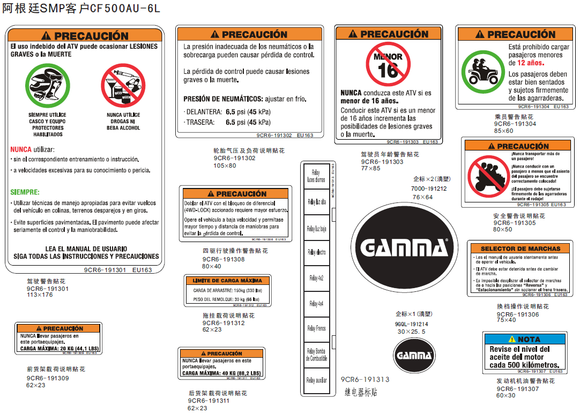 WARNING DECAL, PASSENGER