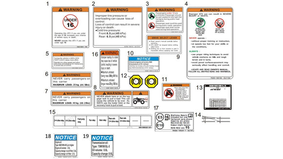 INSTRUCTION DECAL, REAR RACK LOAD