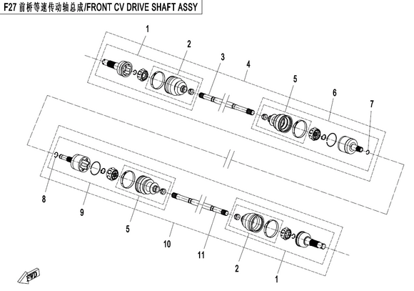 FRONT CV DRIVE SHAFT, LH REPL BY 9010-270100-50000