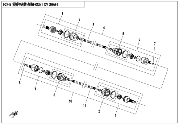 FRONT SHAFT, RH - WHEN STOCK IS 0 THIS ITEM IS NO LONGER AVAILABLE SPS