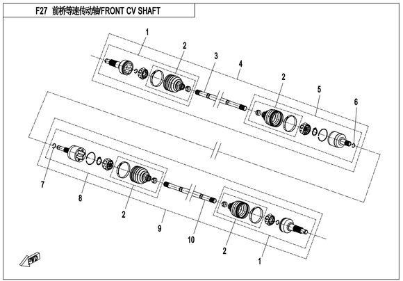 FRONT CV DRIVE SHAFT, RH