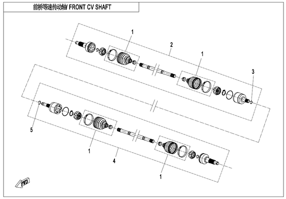 FRONT CV DRIVE SHAFT, RH