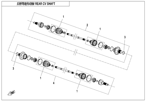 REAR CV DRIVE SHAFT, LH