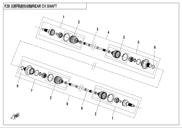 REAR CV DRIVE SHAFT, LH