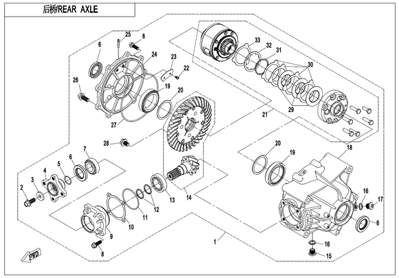 REAR GEAR CASE COVER REPL BY Q850-330002-00001