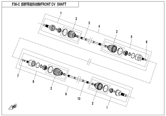 BEARING KIT, FRONT RH MOTION END ODM