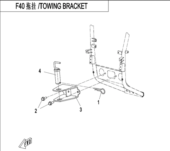 BRACKET, FRONT TOWING HOOK - WHEN STOCK IS 0 THIS ITEM IS NO LONGER AVAILABLE
