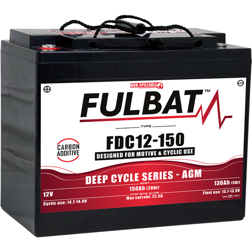 FULBAT Battery 12V/150Ah FDC12-150 Deep Cycle AGM Carbon